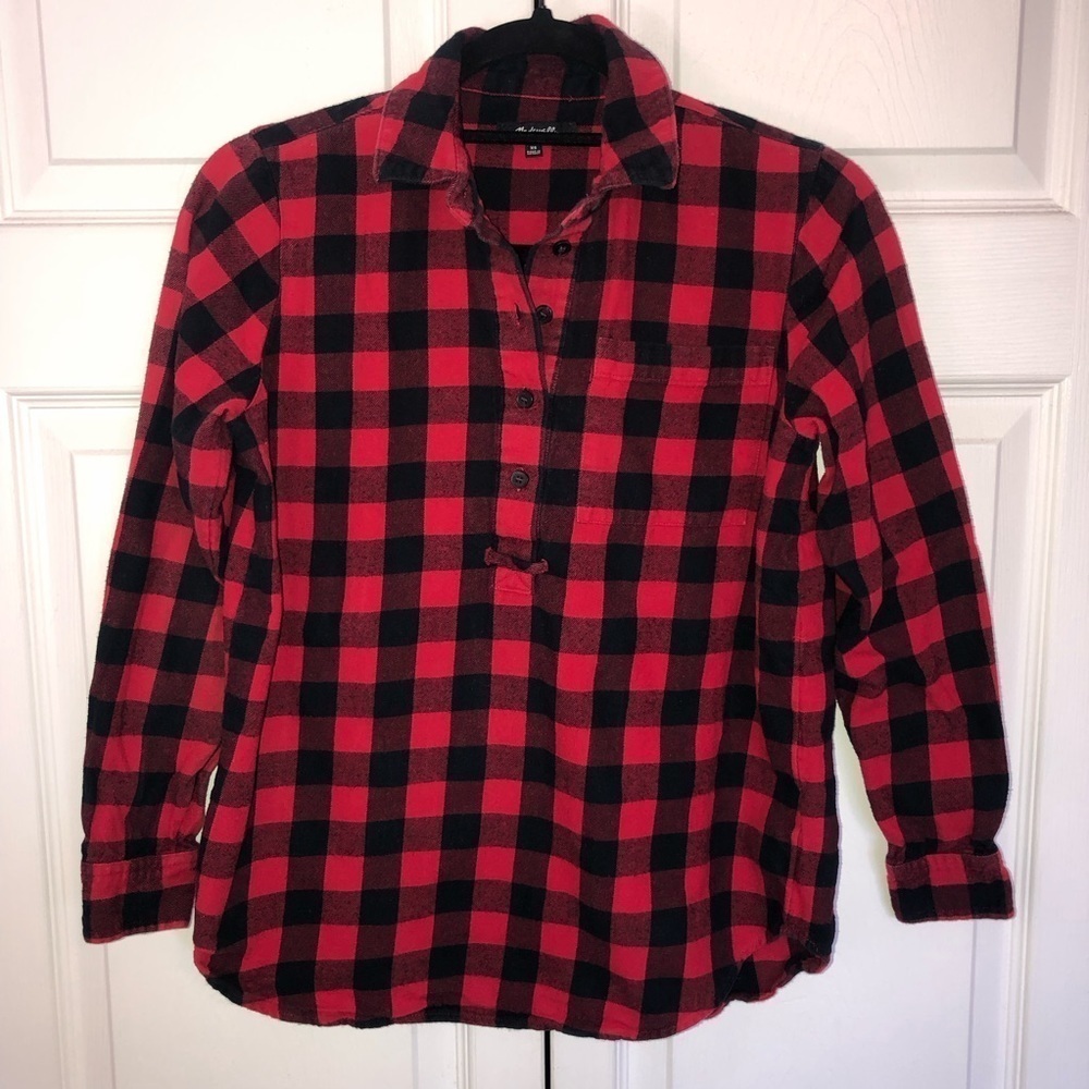 Women’s Madewell Red and Black Flannel Shirt Size XS